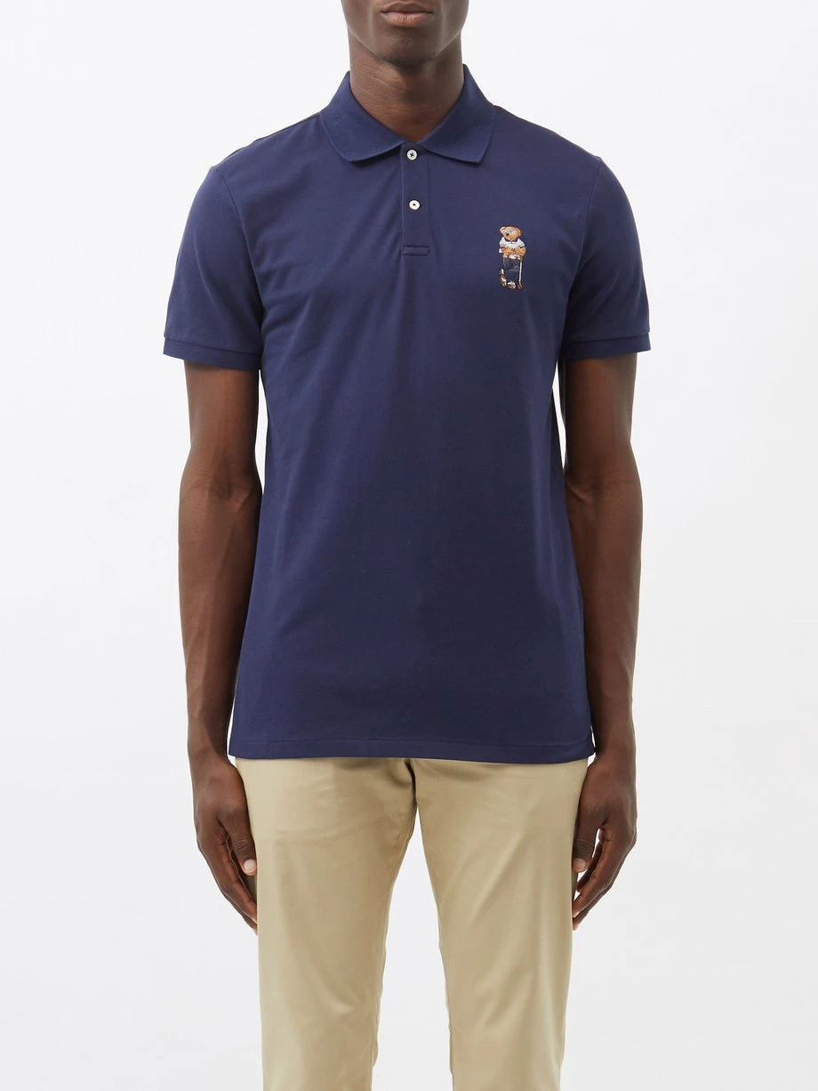 Polo Ralph Lauren Bear-embroidered Cotton-blend Jersey Polo Shirt 3 Polo Ralph Lauren Bear-embroidered Cotton-blend Jersey Polo Shirt