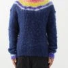 Moncler Grenoble Striped Mohair-blend Sweater