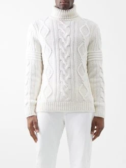 Fusalp Billie Roll-neck Cable-knit Wool-blend Sweater
