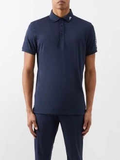 J.Lindeberg Tour Tech Logo-embroidered Jersey Polo Shirt