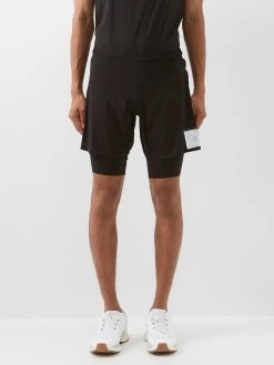 Satisfy Layered-tight Jersey Trail Running Shorts