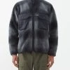 And Wander High Loft Check Fleece Jacket -MONCLER Boutique 920 1584