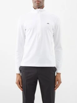 J.Lindeberg Luke Half-zip Mesh-panelled Jersey Top