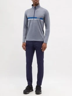 KJUS Striped Half-zip Mid-layer Jersey Top -MONCLER Boutique 920 1708