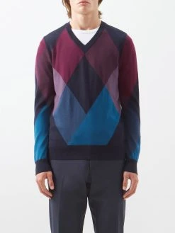 J.Lindeberg Active Argyle Wool Golf Sweater