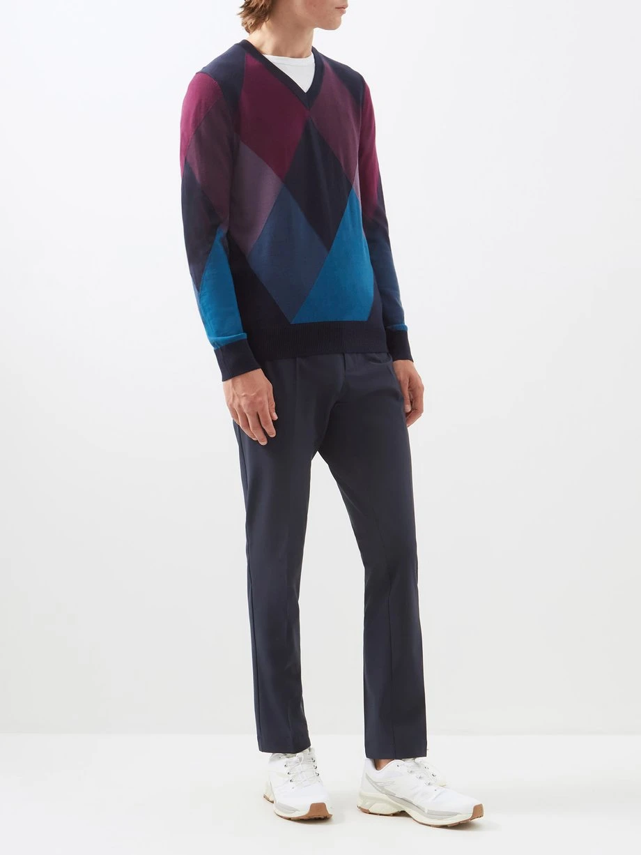 J.Lindeberg Active Argyle Wool Golf Sweater 4 J.Lindeberg Active Argyle Wool Golf Sweater – Image 2