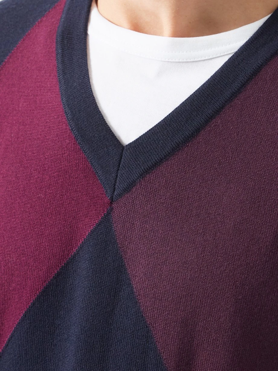 J.Lindeberg Active Argyle Wool Golf Sweater 5 J.Lindeberg Active Argyle Wool Golf Sweater – Image 3