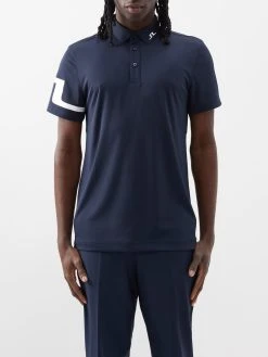 J.Lindeberg Heath Logo-print Jersey Polo Shirt