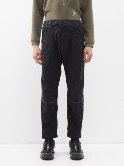 And Wander Belted Reflective-stitch Trousers
