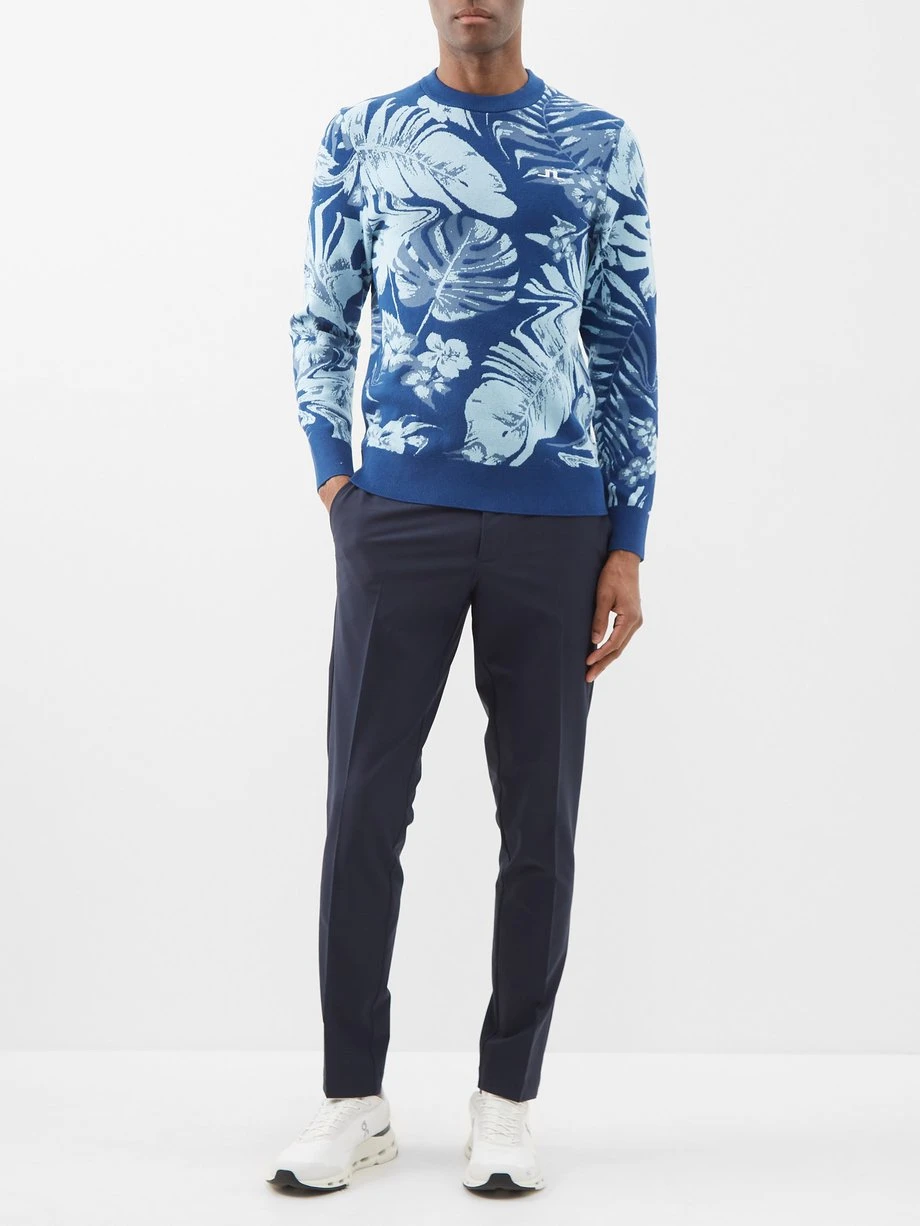 J.Lindeberg Percy Hibiscus-jacquard Cotton-blend Sweater 4 J.Lindeberg Percy Hibiscus-jacquard Cotton-blend Sweater – Image 2