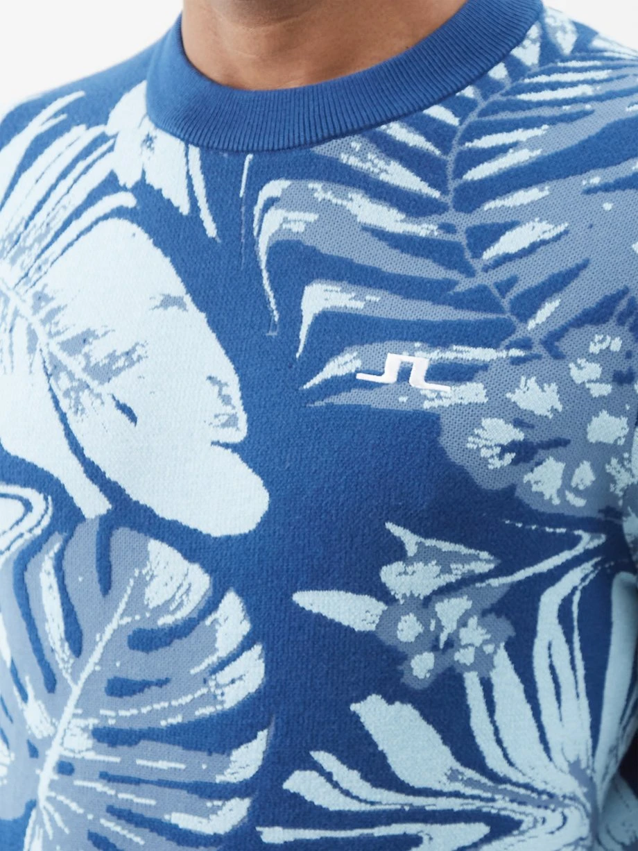 J.Lindeberg Percy Hibiscus-jacquard Cotton-blend Sweater 5 J.Lindeberg Percy Hibiscus-jacquard Cotton-blend Sweater – Image 3