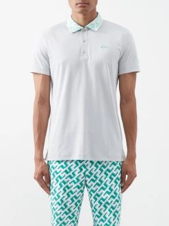 J.Lindeberg Lux Bridge Patterned-collar Polo Shirt