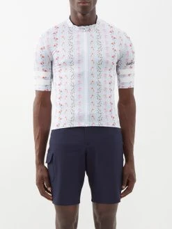 Café Du Cycliste Floriane Centifolia-print Cycling Jersey