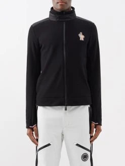 Moncler Grenoble Embroidered-logo Zipped Fleece Top